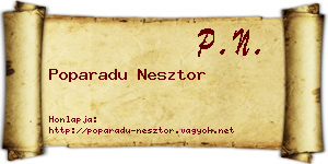 Poparadu Nesztor névjegykártya